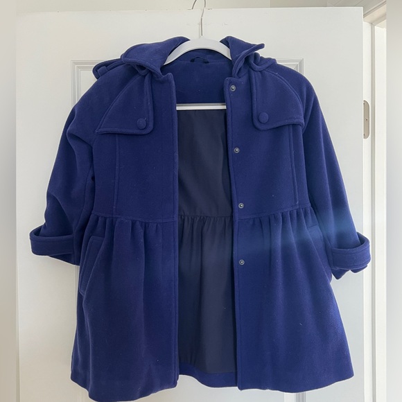 Lapin house New  hooded  wool  navy blue girls coat . Lapin house